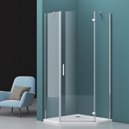 Душевой уголок BelBagno Kraft P-1-80-C-Cr R двери распашные, стекло прозрачное