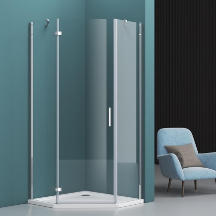 Душевой уголок BelBagno Kraft P-1-80-C-Cr L двери распашные, стекло прозрачное