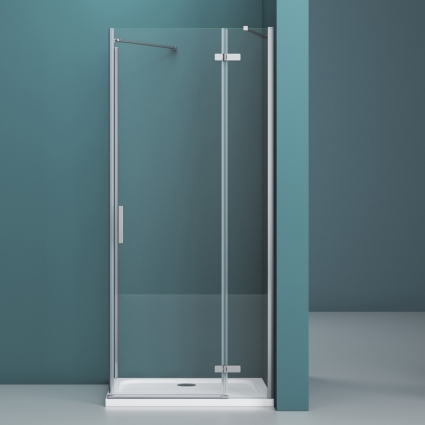 Душевая дверь в нишу BelBagno Kraft B-12-60/20-C-Cr R распашная, стекло прозрачное