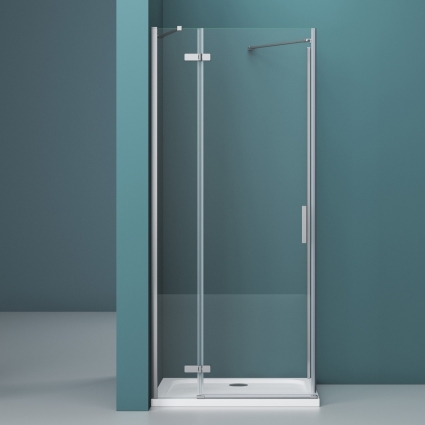 Душевая дверь в нишу BelBagno Kraft B-12-60/20-C-Cr L распашная, стекло прозрачное