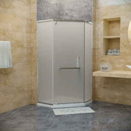 Душевой уголок RGW Hotel HO-084 90x90x195 см, профиль хром, стекло матовое, двери распашные, с покрытием анти-капля