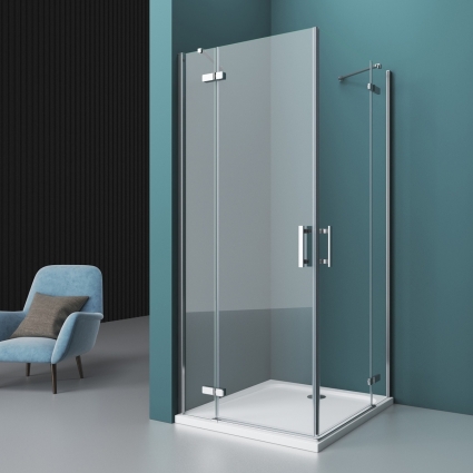 Душевой уголок BelBagno Kraft A-22-90-C-Cr квадратный, двери распашные