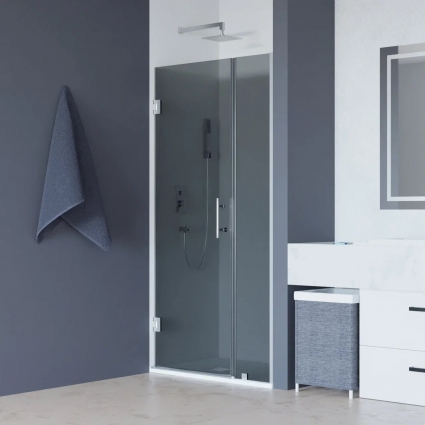 Душевая дверь в нишу RGW Hotel HO-012 1200х1950 профиль хром, стекло тонированное, распашная, с покрытием анти-капля