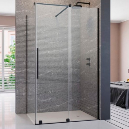 Душевой уголок Radaway Furo Black KDJ 90x70 R прямоугольный, двери раздвижные