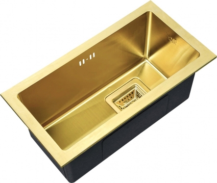 Дополнительная мойка Zorg Inox PVD SZR-2344-G Bronze брашированная, прямоугольная, 23x44 см