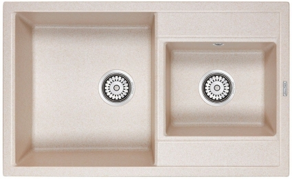 Мойка кухонная Paulmark Tandem PM238250-BE бежевая матовая, прямоугольная, 82x50 см