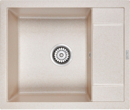 Мойка кухонная Paulmark Optimum PM216050-BE бежевая матовая, прямоугольная, 60x50 см
