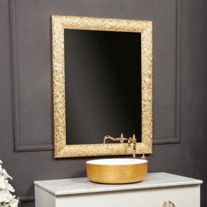 Зеркало Armadi Art NeoArt Linea 75x95 золото, с подсветкой в стиле ретро