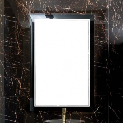 Зеркало Armadi Art Lucido 70x105 глянцевое черное, с подсветкой в современном стиле