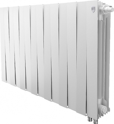 Радиатор биметаллический Royal Thermo Piano Forte 500 VDR bianco traffico, 14 секций, белый, на площадь 29 кв.м., 112x10x59.1 см