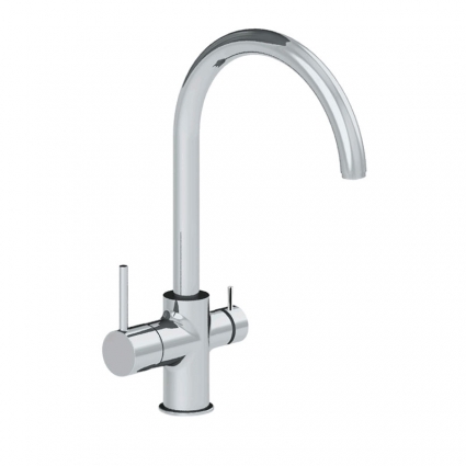 Смеситель Azario Tasco AZ-15164421 для кухни, хром с возможностью подключения фильтра для воды, однорычажный, высота излива 27 см