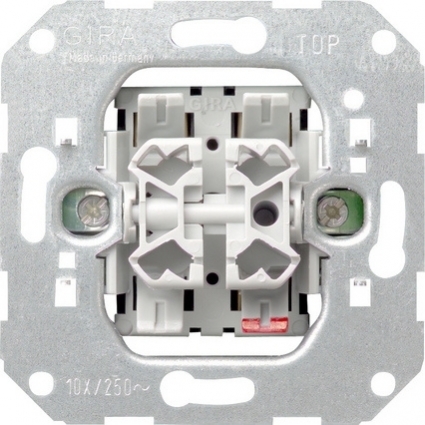 Выключатель двухклавишный Gira System 55 10A 250V 010500 цвет серый