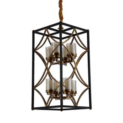 Подвесная люстра Lumina Deco Quadrato LDP 1223-8 BK+MD мощность 480 Вт