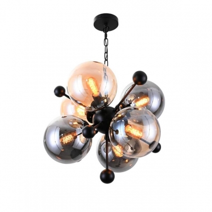 Подвесная люстра Lumina Deco Afrodis LDP 1138-6 AMB+GY в современном стиле, цвет серый