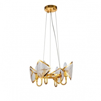 Подвесная люстра Moderli Shade V8050-4P в стиле арт-деко, цвет золотой, мощность 160 Вт