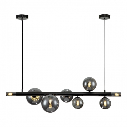 Подвесная люстра Indigo Canto 11026/8PL Black V000240 в стиле Хай-тек, цвет черный