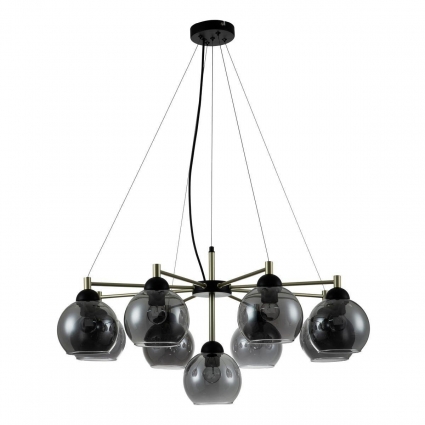 Подвесная люстра Indigo Grappoli 11029/9P Black V000217 в стиле Хай-тек, цвет дымчатый