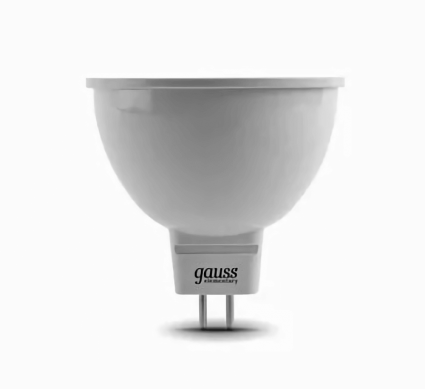 Лампа cветодиодная Gauss GU5.3 5.5W 3000K матовая 13516T цвет белый