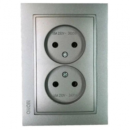 Розетка двойная Mono Electric Despina антрацит 102-242405-121 в современном стиле