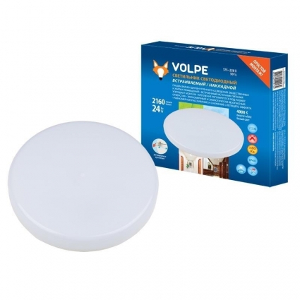 Встраиваемый светодиодный светильник Volpe ULM-Q250 24W/4000K White UL-00006757 в современном стиле, цвет белый