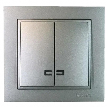 Выключатель двухклавишный Mono Electric Despina IP20 10A 250V  антрацит 102-242425-103 в современном стиле