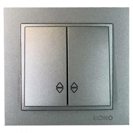 Выключатель двухклавишный Mono Electric Despina IP20 10A 250V антрацит 102-242423-111 в современном стиле