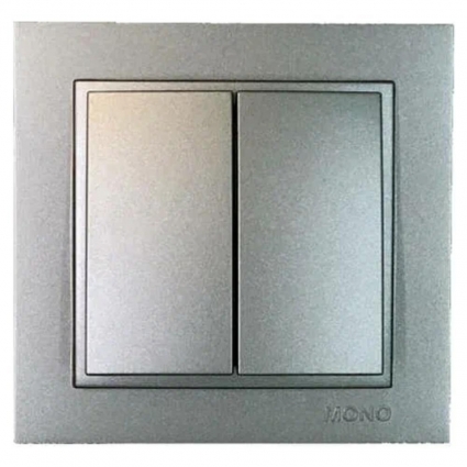 Выключатель двухклавишный Mono Electric Despina IP20 10A 250V антрацит 102-242425-102 в современном стиле