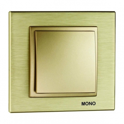 Рамка 1-постовая Mono Electric Style Aluminium титан-шампань 107-830000-160 в современном стиле, цвет желтый