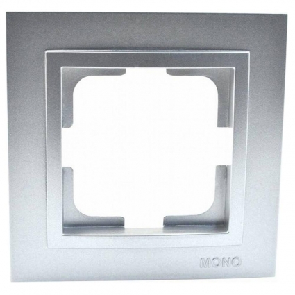 Рамка 1-постовая Mono Electric Despina серебро 102-210000-160 в современном стиле, цвет серебро