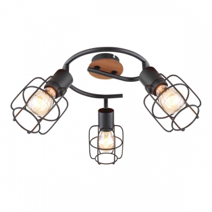 Спот Globo Willa 54037-3 в стиле лофт, цвет черный, мощность 120 Вт