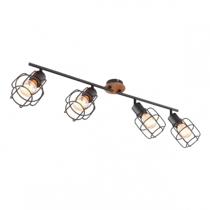 Спот Globo Willa 54037-4 в стиле лофт, цвет черный, мощность 160 Вт