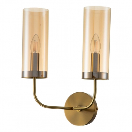 Бра Indigo Balletto 13014/2W Brass V000256 цвет янтарный, мощность 80 Вт