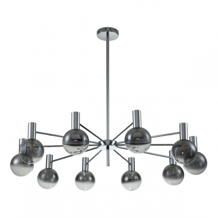 Подвесная люстра Indigo Collana 13015/10R Chrome V000225 в стиле Хай-тек, цвет дымчатый