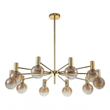 Подвесная люстра Indigo Collana 13015/10R Gold V000221 в стиле модерн, цвет янтарный