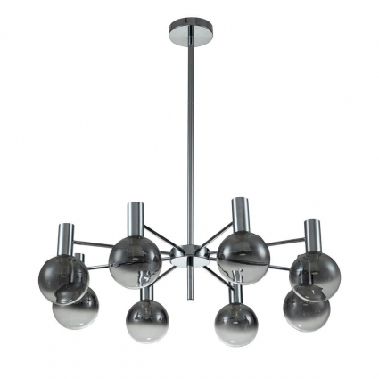 Подвесная люстра Indigo Collana 13015/8R Chrome V000223 в стиле Хай-тек, цвет дымчатый