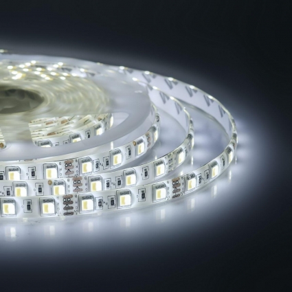 Светодиодная влагозащищенная лента Apeyron 14,4W/m 60LED/m 5050SMD холодный белый/теплый белый 5M 00-117, цвет белый, мощность 72 Вт