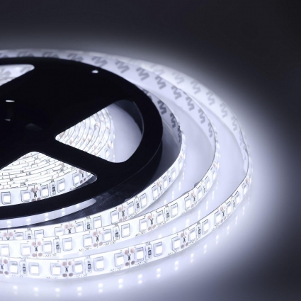 Светодиодная влагозащищенная лента Apeyron 9,6W/m 120LED/m 2835SMD холодный белый 5M LSE-151, цвет белый, мощность 48 Вт
