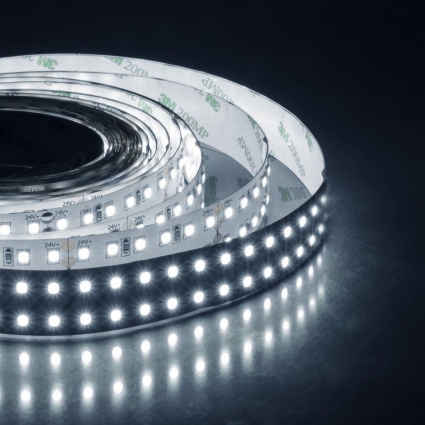 Светодиодная лента Apeyron 41W/m 240LED/m 2835SMD холодный белый 5M 00-307 цвет белый, мощность 205 Вт