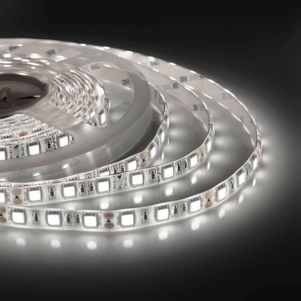 Светодиодная влагозащищенная лента Apeyron 14,4W/m 60Led/m 5050SMD дневной белый 5M 00-144, цвет белый, мощность 72 Вт