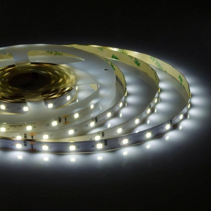 Светодиодная лента Apeyron 48W/m 60Led/m 2835SMD холодный белый 5M 00-371 цвет белый, мощность 240 Вт