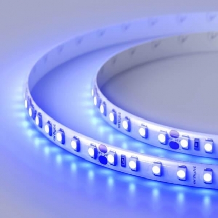 Светодиодная влагозащищенная лента Arlight 9,6W/m 120LED/m 2835SMD синий 5M 014676(2), цвет белый, мощность 48 Вт