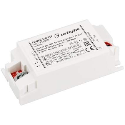 Драйвер Arlight ARJ-KE42500 25-42V 21W IP20 0,25-0,5A 025243, цвет белый