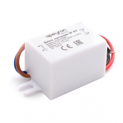 Блок питания Apeyron 12V 5W IP67 0.42A 03-08 цвет белый