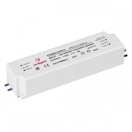 Блок питания Arlight ARPV-LM12060 12V 60W IP67 5A 018969(1) цвет белый