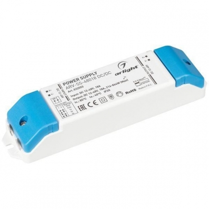 Блок питания Arlight ARV-SS-48018 DC/DC 12-48V 216-864W IP20 18A 032555 цвет белый, мощность 216864 Вт