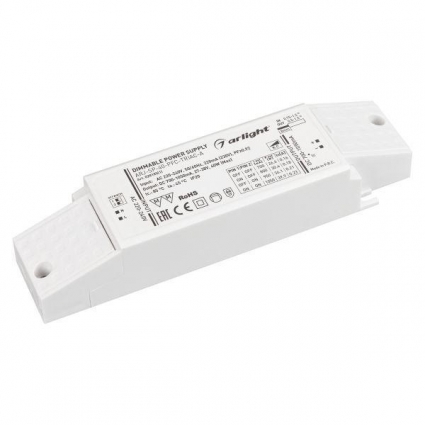 Драйвер Arlight ARJ-SP-40-PFC-Triac-INS 27-38V 40W IP20 0,7-1,05A 028185(1), цвет белый