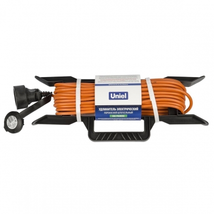 Удлинитель Uniel 1гн х 10м б/з UG /UCK-1N/2x0,75/10M/F IP44 Orange UL-00009864, цвет оранжевый, мощность 1300 Вт