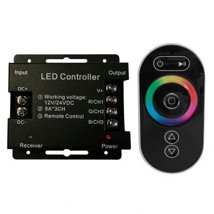 Контроллер RGB Apeyron с пультом 12/24V 04-03(288), цвет черный