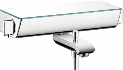 Термостатический смеситель Hansgrohe Ecostat Select 13141400 для ванны с душем, термостат, длина излива 19.3 см