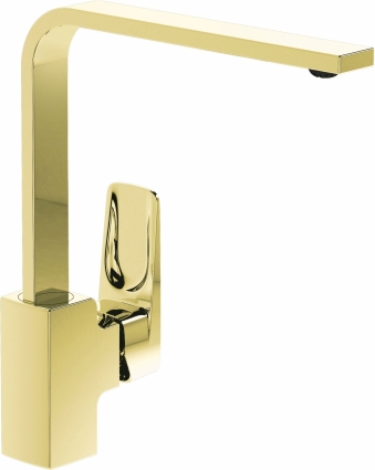 Смеситель для кухни VitrA Root Square A4275323EXP золото однорычажный, длина излива 21 см
